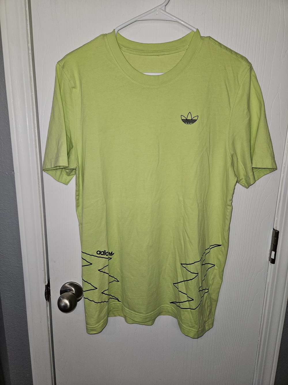 adidas Men’s Short Sleeve Tee in Lime Green with Black Accents